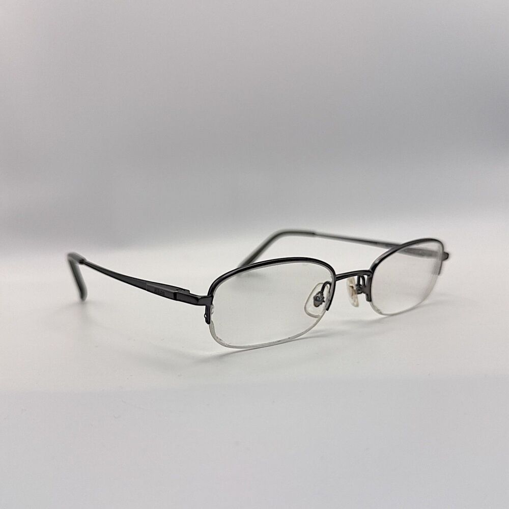 Nikon NL-401 Gray Half-Rim Oval Eyeglass Frames Glasses Japan Unisex Vintage